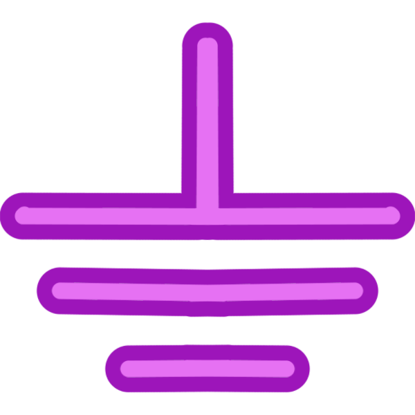  a glyph for the letter B in two toned magenta. It is an upside-down T shape, with smaller horizontal lines below it.